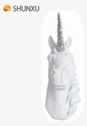Resin Faux Unicorn Head Wall Mount Sculpture Decorative - Statue