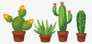 Succulent Clipart Png Clip Art Royalty Free Download - Cactus With Flower Drawing