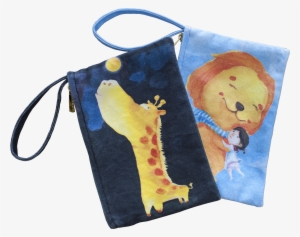 Animal Canvas Pouch Bag Wristlet Case Set