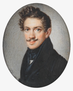 Schoeller Young Man With A Moustache And Dark Curls - Gentleman