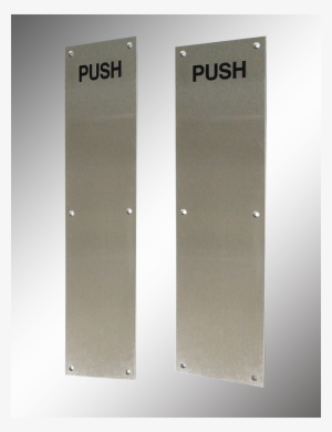 Stainless Steel Push Plate - Wood