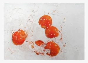 Red Cherry Tomatoes With Water Splash Poster • Pixers® - Water