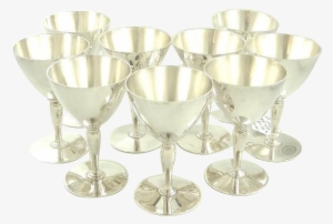 Tiffany Sterling Silver Martini Glasses Set Of Ten - Silver