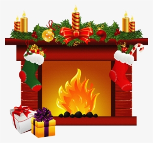 Christmas Fireplace Stock Vector - Christmas Fireplace Clipart
