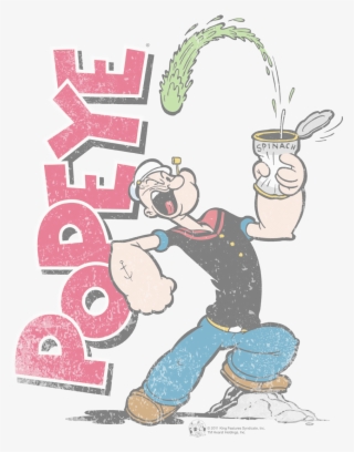 Popeye Spinach Power Youth Hoodie - Cartoon Drinking Red Bull