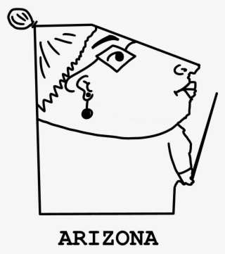 Funny Outline Map Of Arizona - Love