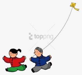 Free Png Download Children Who Fly Kites - Kids Clip Art Kite Flying