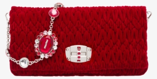Velvet Bag With Embellishments - Wristlet