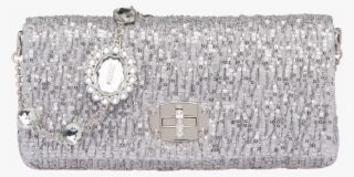 Sequined Bag With Embellishments - Coin Purse