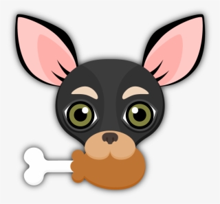 Black Tan Chihuahua Emoji Stickers For Imessage - Chihuahua Emoji Black Grey