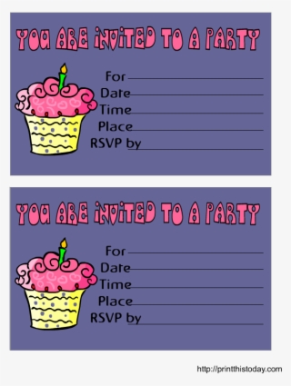 Cute Cup Cake Birthday Invitation Printable - Printable Birthday Invitations