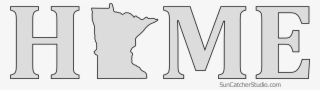 Minnesota Home Stencil Pattern Shape State Clip Art - Line Art