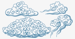 Blue Tattoo Art Vector Clouds Irezumi Japan Clipart - Japanese Art Clouds
