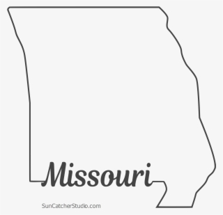 Free Missouri Outline With State Name On Border, Cricut - Line Art