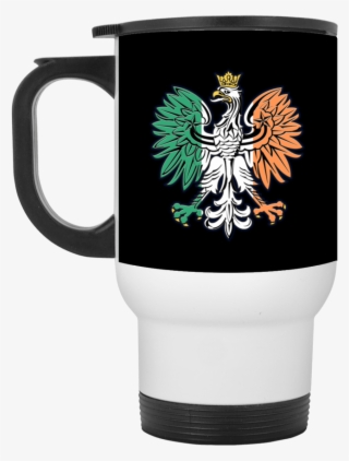 Irish Flag Polish Eagle White Travel Mug - Poland