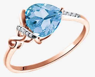 Lady´s Ring In Red Gold Of 585 Assay Value With Blue - Engagement Ring
