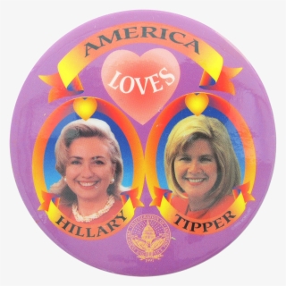 America Loves Hillary And Tipper Political Button Museum - Totenkopf Animation