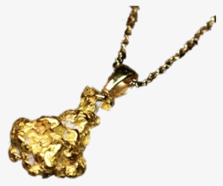 Gold Nugget Necklace Pendant - Locket