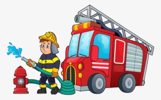 cartoon fire truck clipart
