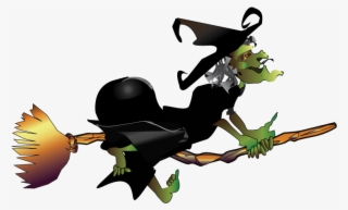 Halloween Cartoon Witches Buy - Witch On Broom Gif