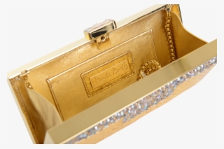 Stunning Delia Rectangle Gold Metal Structured Clutch