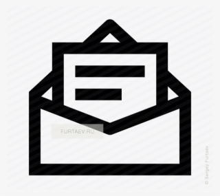 Vector Icon Of Opened Envelope With Text Page Inside - Newsletter Vector Icon