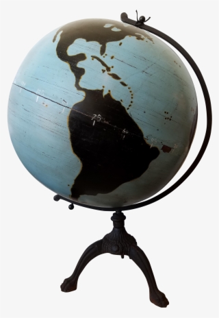 Large 1920s Hand Painted Teaching Globe - Map