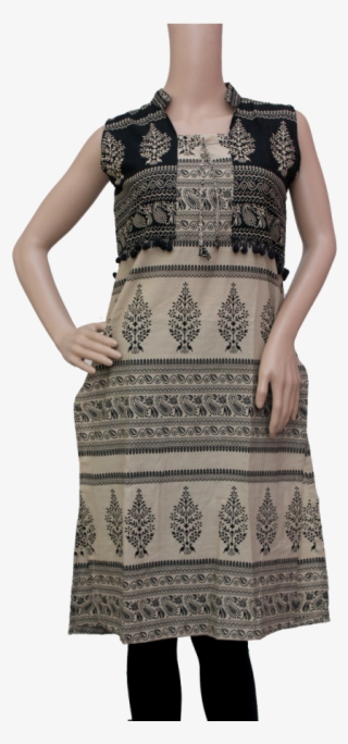 Thams Kurta -waist Coat Design With Pom Pom Laces - Fashion Model