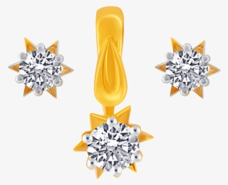 10kt Yellow Gold Pendant & Earring - Diamond