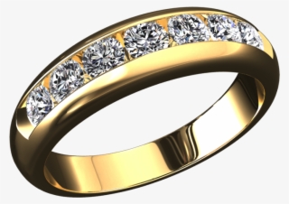 5mm Wide Channel Set Diamond Ring Set In 14k Gold Style - Bangle