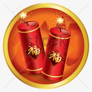 Chinese New Year Fire Crackers V矢量图形