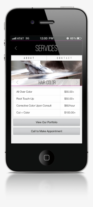 Hair Salon App - Iphone 4