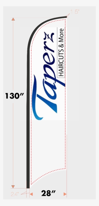 Custom Feather Flag, Single Sided, Concave Cut - Dapeng Subdistrict