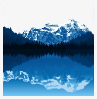Alaska Range Landscape Illustration Lake Forest Snow - Landscape Mountains Clip Art