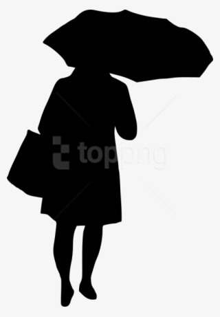Free Png Woman Umbrella Silhouette Png - Silhouette Old Woman Png