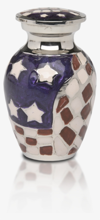 Patriotic Red, White & Blue American Flag Cremation - Vase