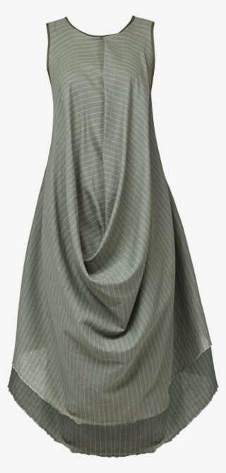 Pinstripe Draped Dress - Cocktail Dress