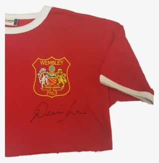 Denis Law Manchester United 1963 Fa Cup Final Signed - Long-sleeved T-shirt