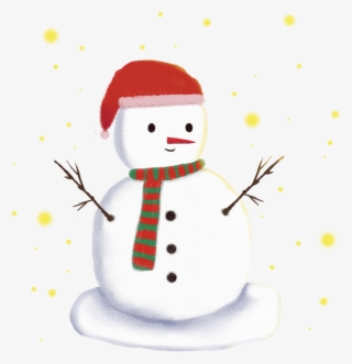 Cartoon Hand Drawn Wind Fresh Winter Png And Psd - Snowman