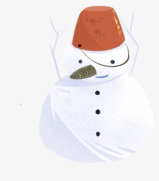 Minimalistic Winter Hand Drawn Illustration Png And - Snowman