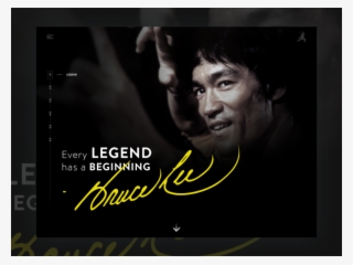 Bruce Lee Design Portfolio Landing Page Legends - Bruce Lee Black And Yellow