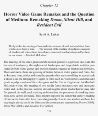 Horror Video Game Remakes And The Question Of Medium - Document
