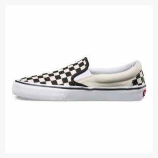 vans checkerboard slip on pro - black and white checkered vans png
