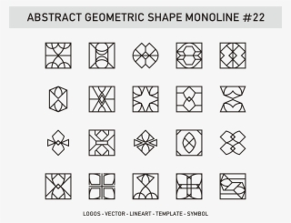 Abstract Geometric Shape Monoline - Line Art