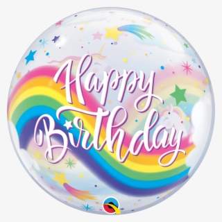 Happy Birthday Unicorns 2-sided Single Helium Filled - Balloon