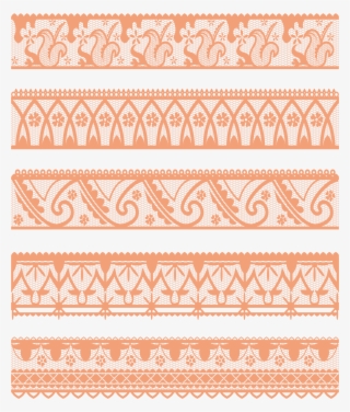 Lace Motif Orange Pattern Transprent Png Free