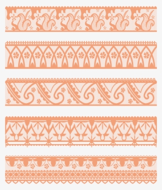 Lace Motif Orange Pattern Transprent Png Free