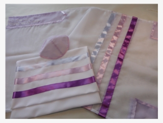 Glow Tallit For Girls With Lilac, Pink And Purple Stripes, - Patchwork