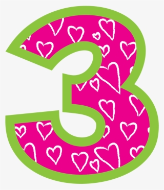 Pink Number 2 Birthday Clipart - Cute Number 3 Png