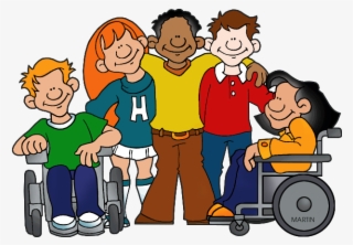 Free School Clip Art By Phillip Martin, Five Students - Disability Inclusion